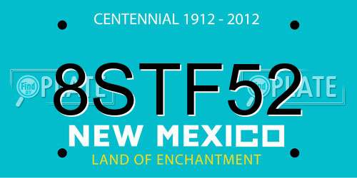 8STF52 New Mexico License Plate