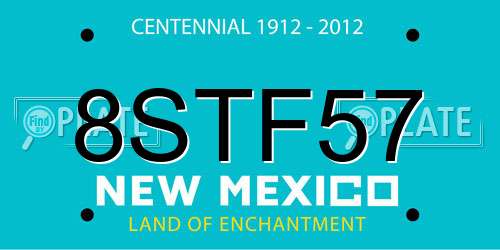 8STF57 New Mexico License Plate