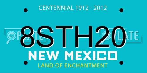 8STH20 New Mexico License Plate