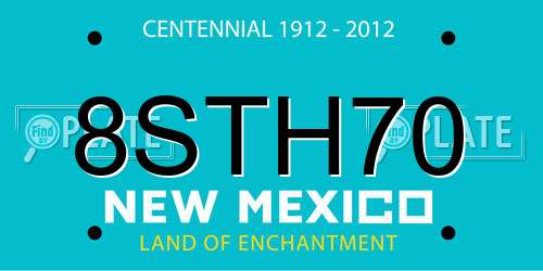 8STH70 New Mexico License Plate