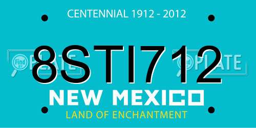 8STI712 New Mexico License Plate