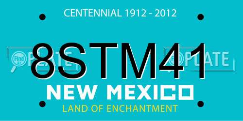 8STM41 New Mexico License Plate