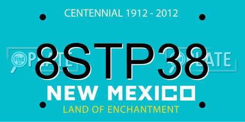 8STP38 New Mexico License Plate
