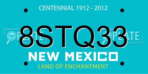 8STQ33 New Mexico License Plate