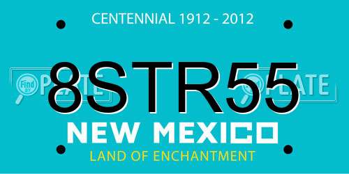 8STR55 New Mexico License Plate