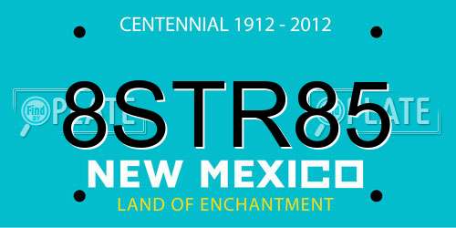 8STR85 New Mexico License Plate