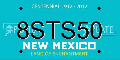 8STS50 New Mexico License Plate