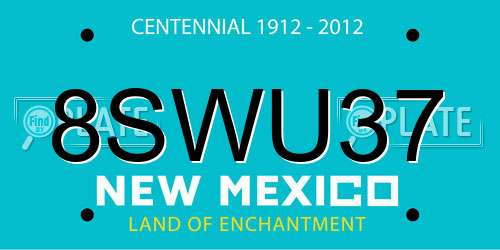 8SWU37 New Mexico License Plate