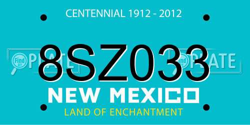 8SZ033 New Mexico License Plate