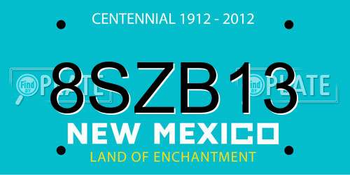 8SZB13 New Mexico License Plate