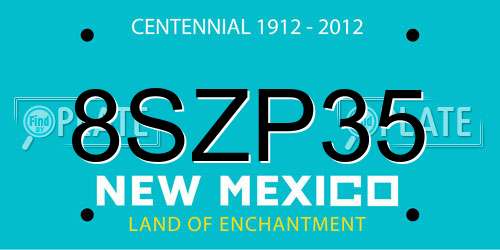 8SZP35 New Mexico License Plate
