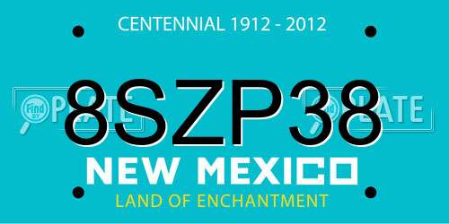 8SZP38 New Mexico License Plate