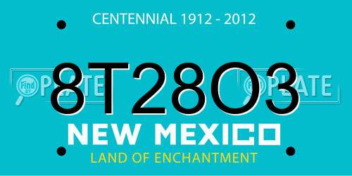 8T28O3 New Mexico License Plate