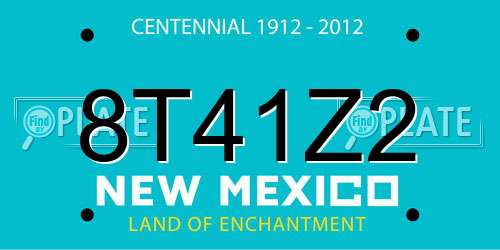 8T41Z2 New Mexico License Plate