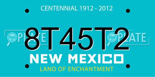 8T45T2 New Mexico License Plate