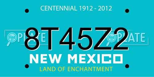 8T45Z2 New Mexico License Plate
