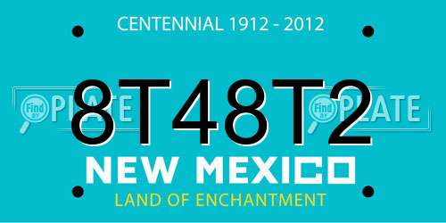 8T48T2 New Mexico License Plate
