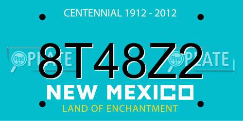 8T48Z2 New Mexico License Plate