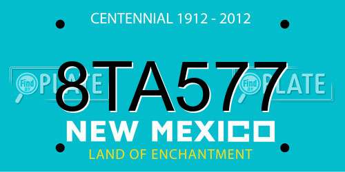8TA577 New Mexico License Plate