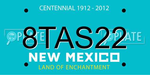 8TAS22 New Mexico License Plate