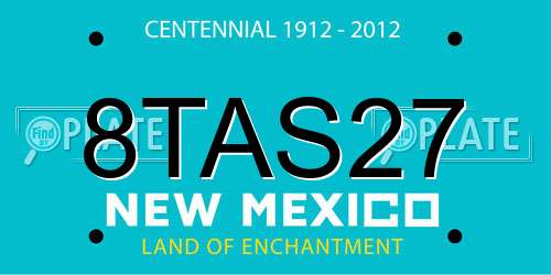 8TAS27 New Mexico License Plate
