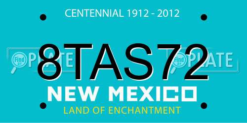8TAS72 New Mexico License Plate