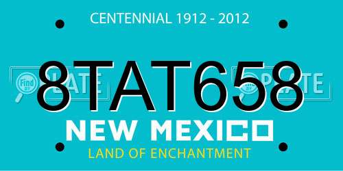 8TAT658 New Mexico License Plate