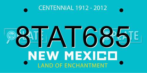 8TAT685 New Mexico License Plate