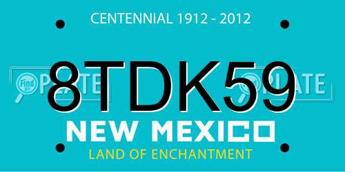 8TDK59 New Mexico License Plate