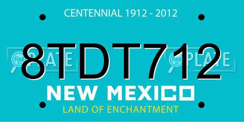 8TDT712 New Mexico License Plate