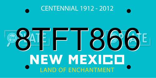 8TFT866 New Mexico License Plate