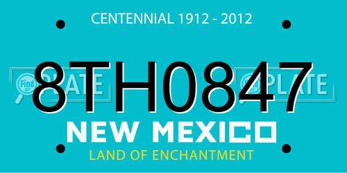 8TH0847 New Mexico License Plate