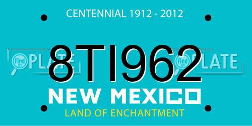 8TI962 New Mexico License Plate