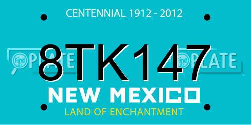 8TK147 New Mexico License Plate