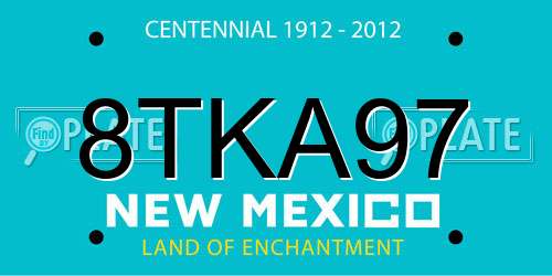 8TKA97 New Mexico License Plate