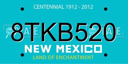 8TKB520 New Mexico License Plate
