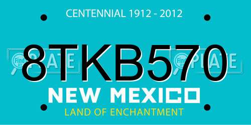 8TKB570 New Mexico License Plate