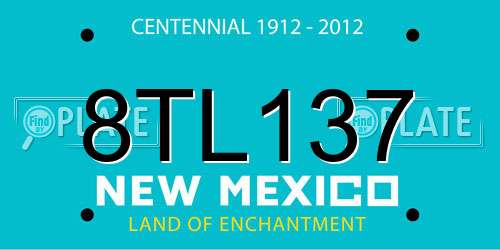 8TL137 New Mexico License Plate