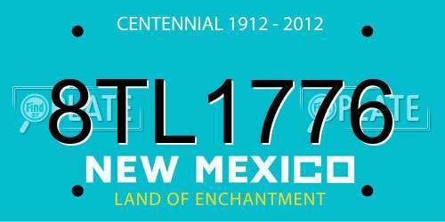 8TL1776 New Mexico License Plate