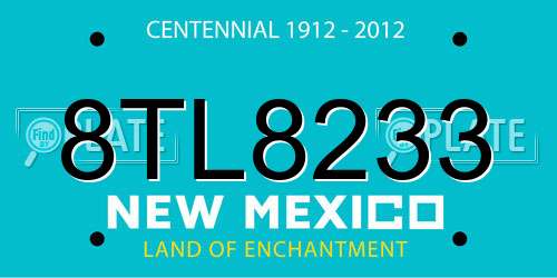 8TL8233 New Mexico License Plate
