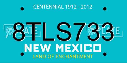 8TLS733 New Mexico License Plate