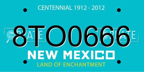 8TO0666 New Mexico License Plate