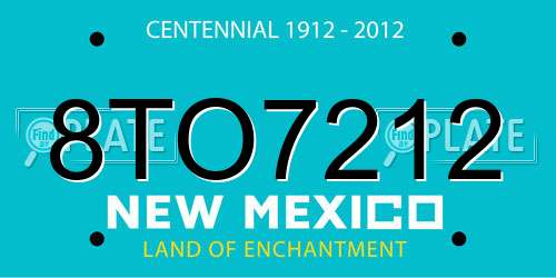8TO7212 New Mexico License Plate