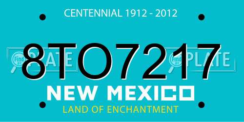 8TO7217 New Mexico License Plate