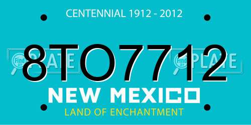 8TO7712 New Mexico License Plate