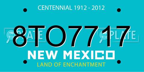 8TO7717 New Mexico License Plate