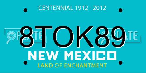 8TOK89 New Mexico License Plate