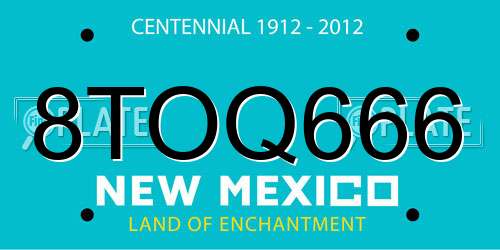 8TOQ666 New Mexico License Plate