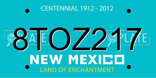 8TOZ217 New Mexico License Plate