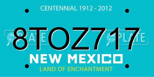 8TOZ717 New Mexico License Plate